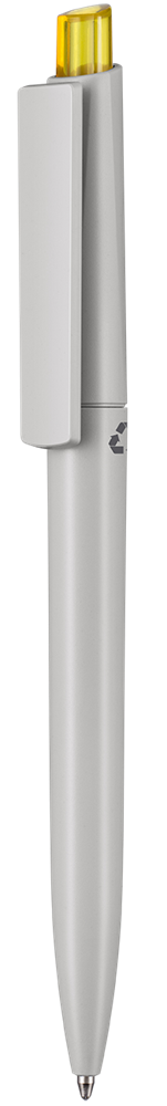 Kugelschreiber CREST RECYCLED - Grey/ananas-gelb TR/FR