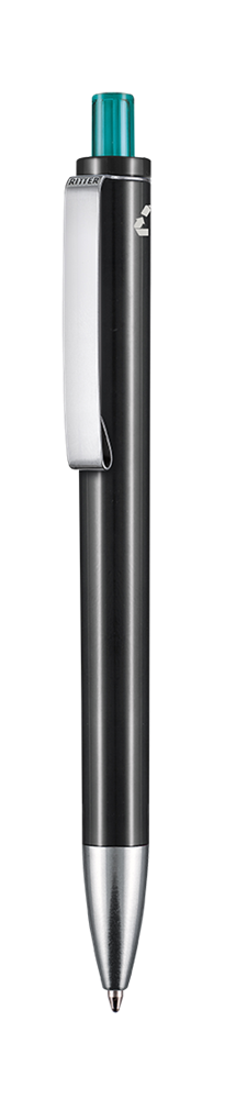 Kugelschreiber EXOS RECYCLED - schwarz recycled/smaragd-grün TR/FR
