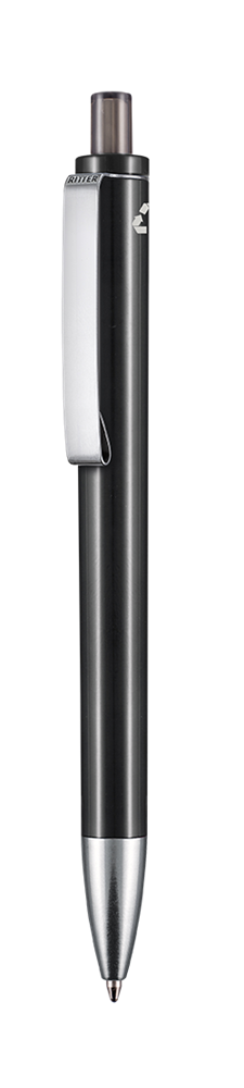 Kugelschreiber EXOS RECYCLED - schwarz recycled/smoke grey