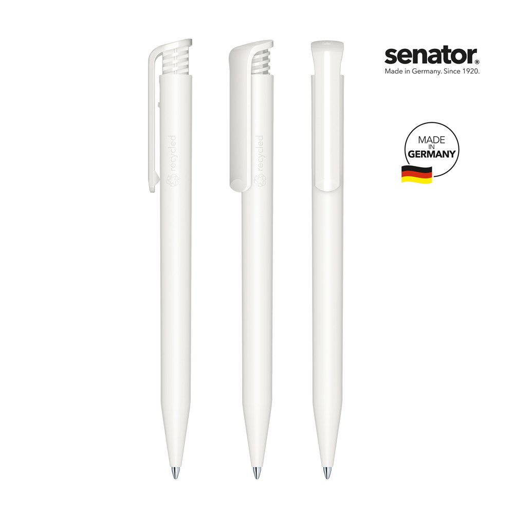senator® Super Hit Matt Recycled  Druckkugelschreiber - Weiß